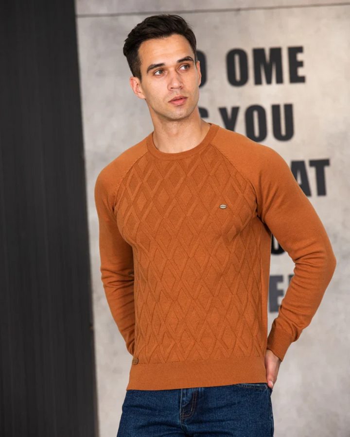 Herrenpullover mit Karomuster V2