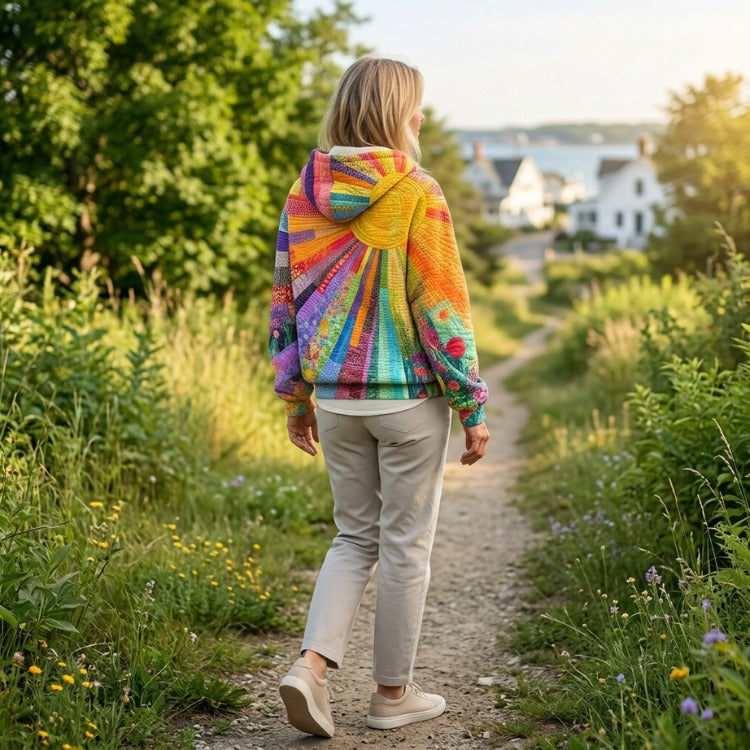 AMANDA | FARBFROHES QUILTED HOODIE