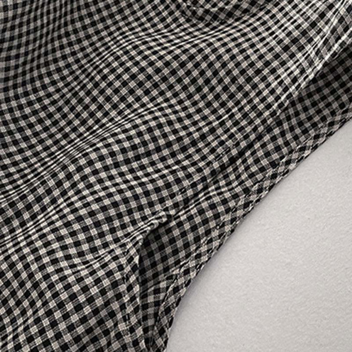 Damen Ärmelloses Midi Kleid Regular Fit Casual mit Karomuster und Taschen