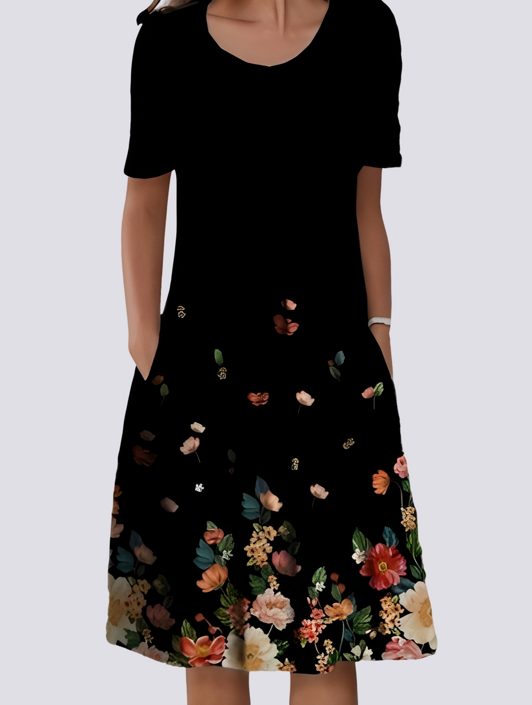 Kleid Damen Locker Floral Freizeit Sommer