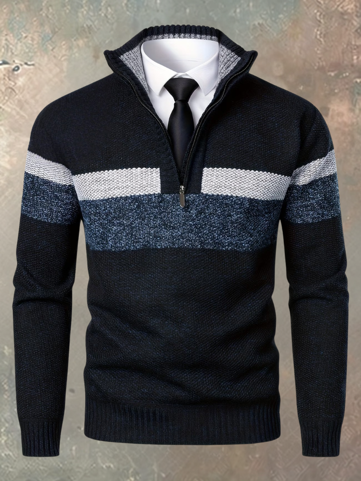 Walter | Eleganter Herrenpullover mit halbem Reißverschluss