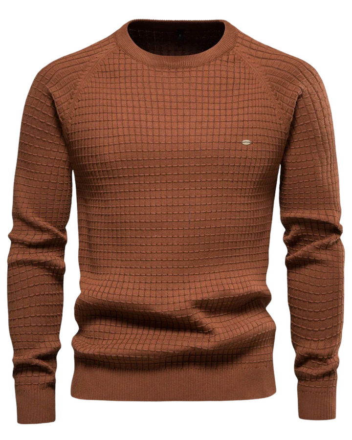 Herrenpullover mit Gittermuster