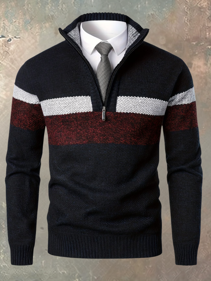 Walter | Eleganter Herrenpullover mit halbem Reißverschluss