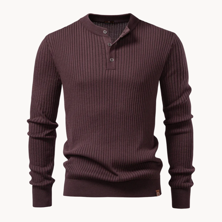 Kron | Geribde Henley-Shirt