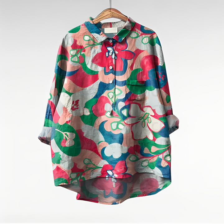 Bluse Damen Elegant Blumenmuster Freizeit & Business
