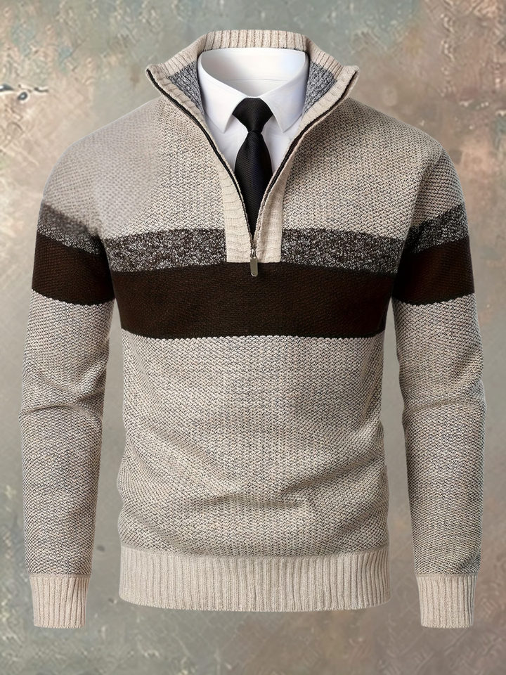 Walter | Eleganter Herrenpullover mit halbem Reißverschluss
