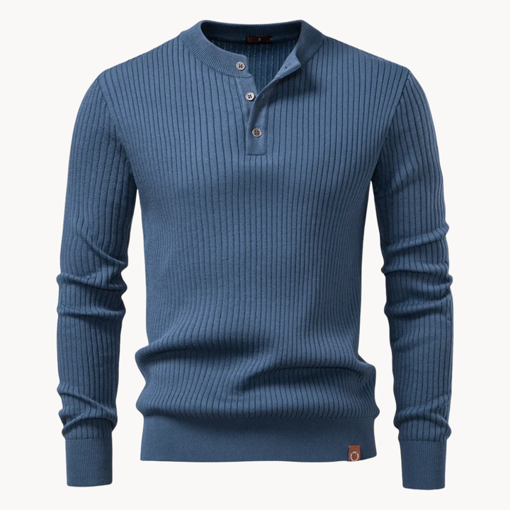 Kron | Geribde Henley-Shirt
