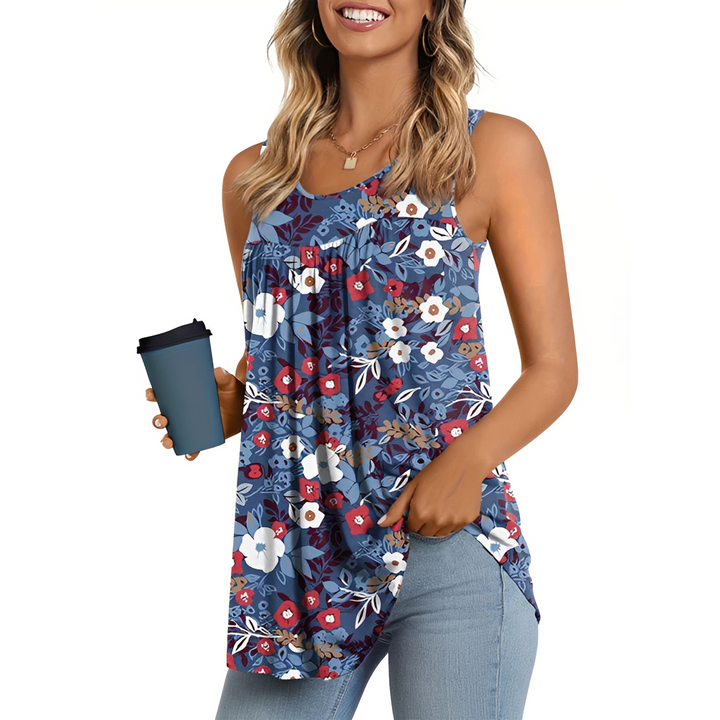Bluse Damen Leicht Sommer Casual mit Blumenmuster