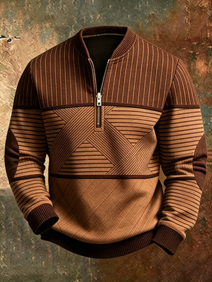 Oliver | Eleganter Herrenpullover mit halbem Reißverschluss