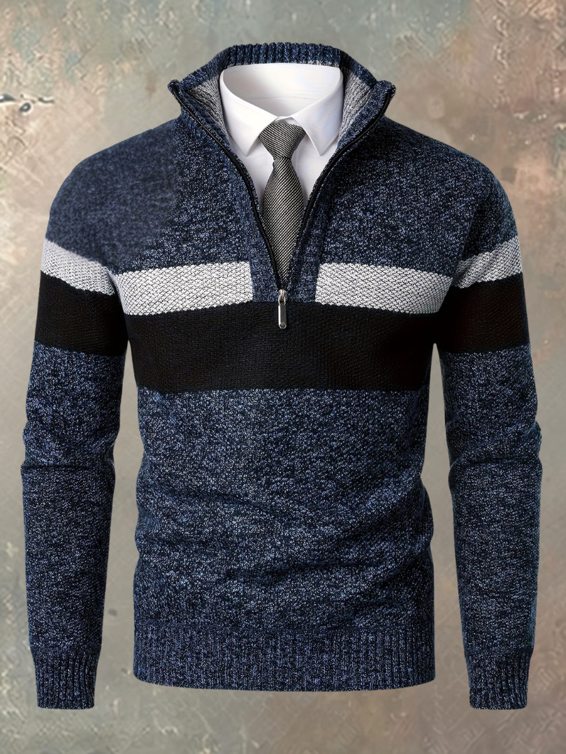 Walter | Eleganter Herrenpullover mit halbem Reißverschluss