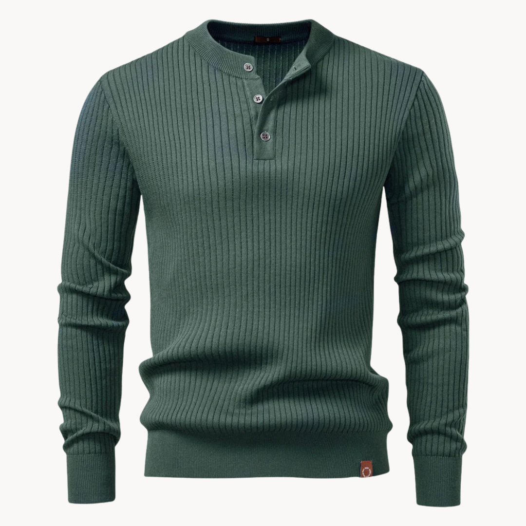 Kron | Geribde Henley-Shirt