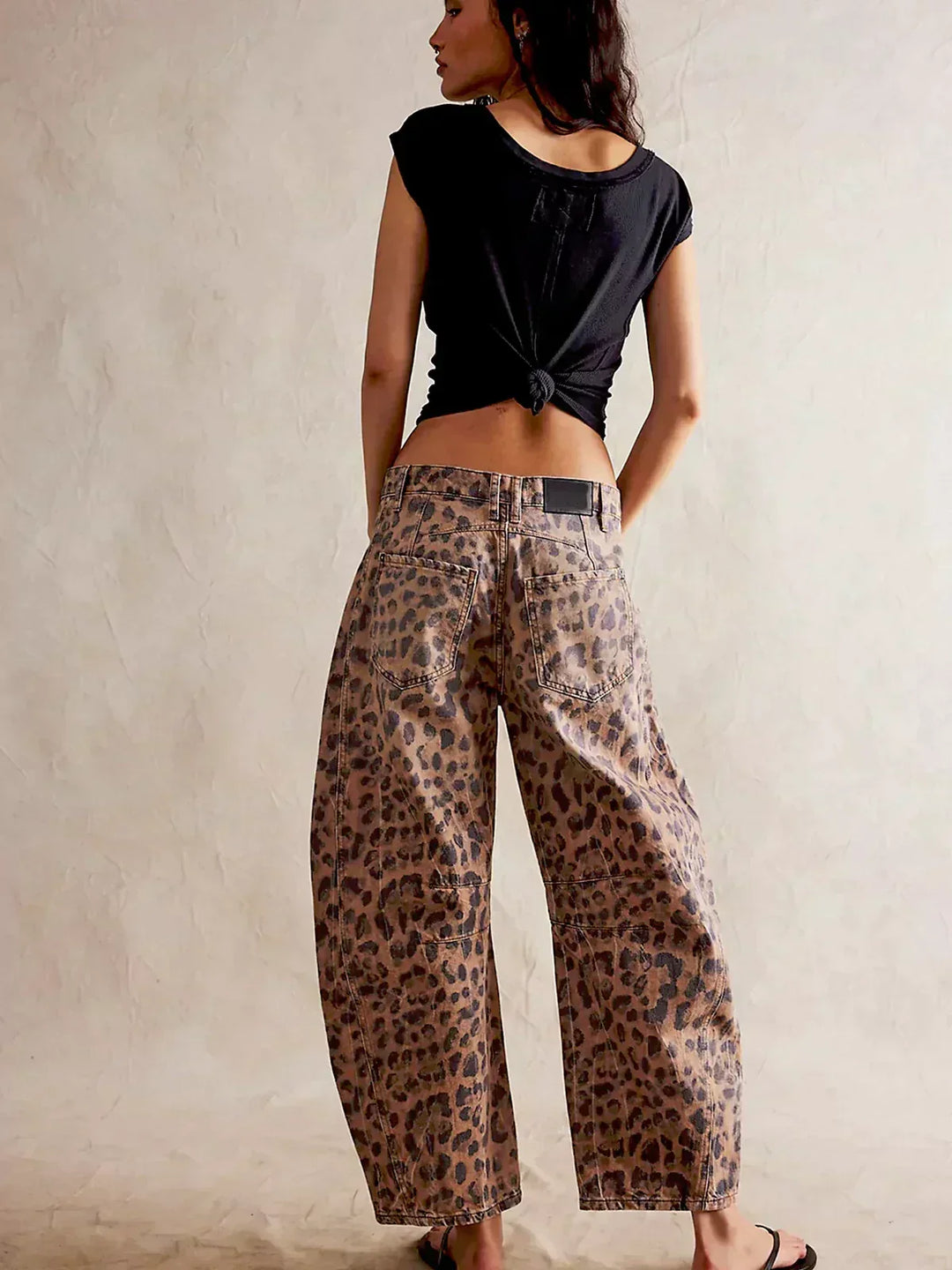 Jeans Damen Weit Beinig Bedruckt Casual
