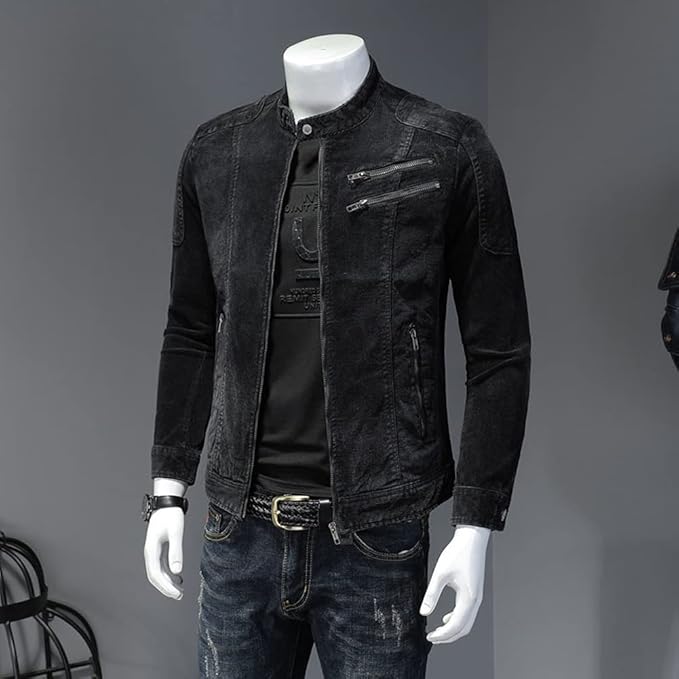 Herren Stehkragenjacke | Mit Reißverschluss