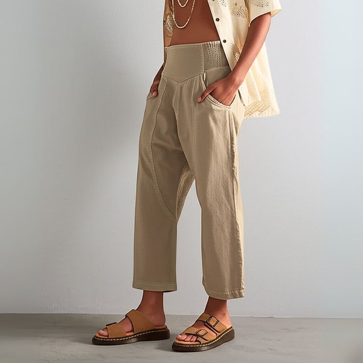 Damen Haremshose Weit Schnitt Casual Relaxed Fit