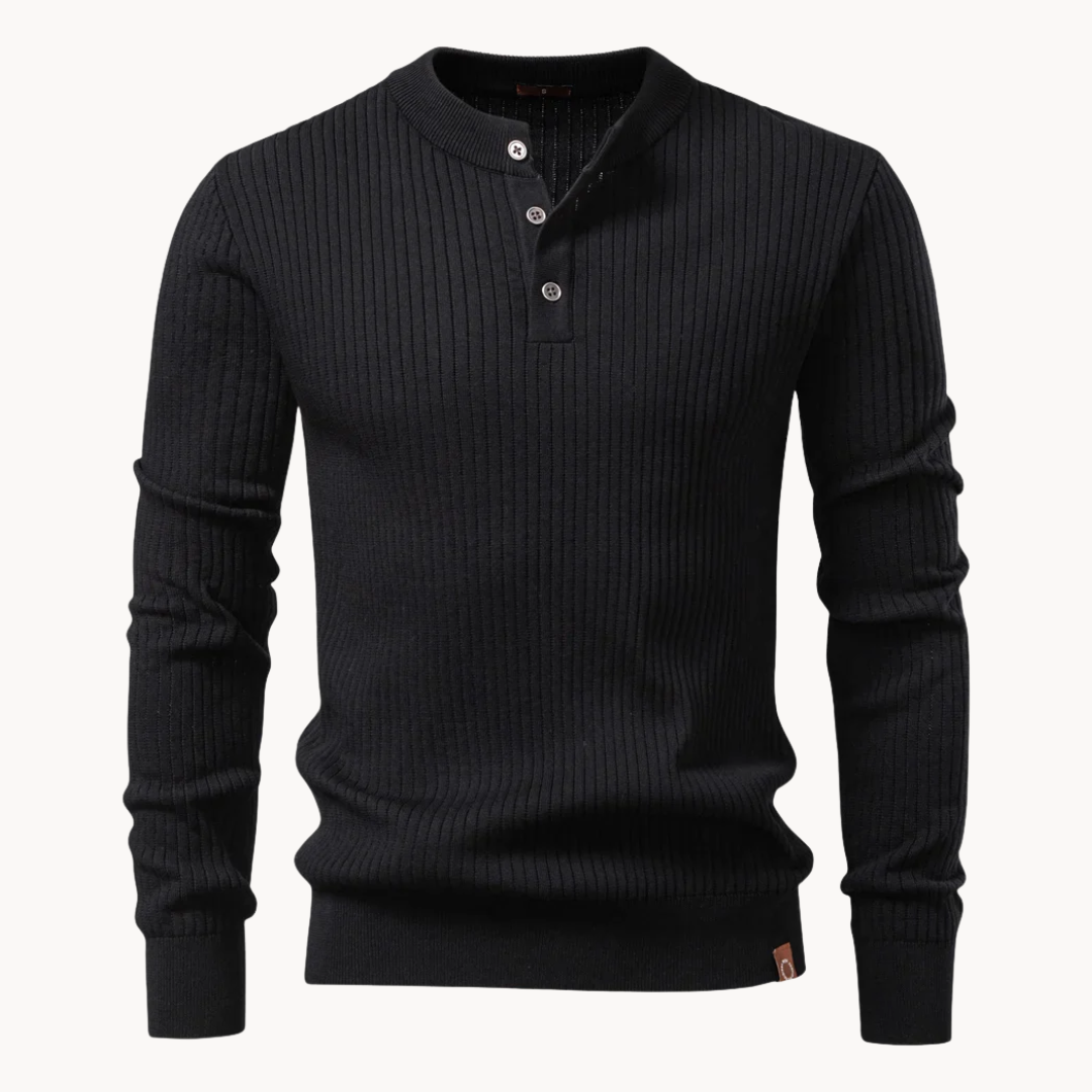 Kron | Geribde Henley-Shirt