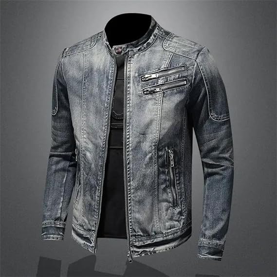 Herren Stehkragenjacke | Mit Reißverschluss