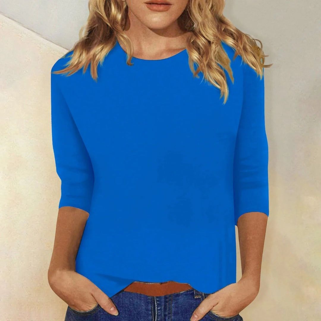 DARIELA | Damen Langarmshirt mit Rundhal