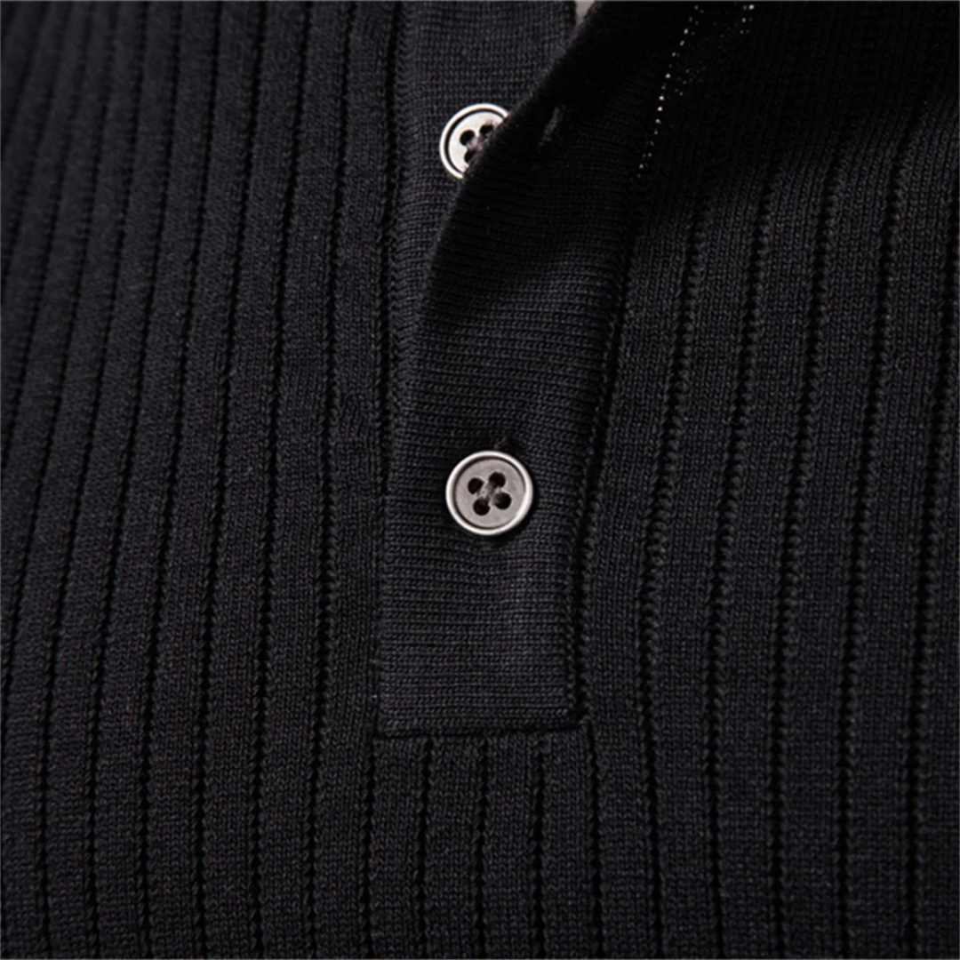 Kron | Geribde Henley-Shirt