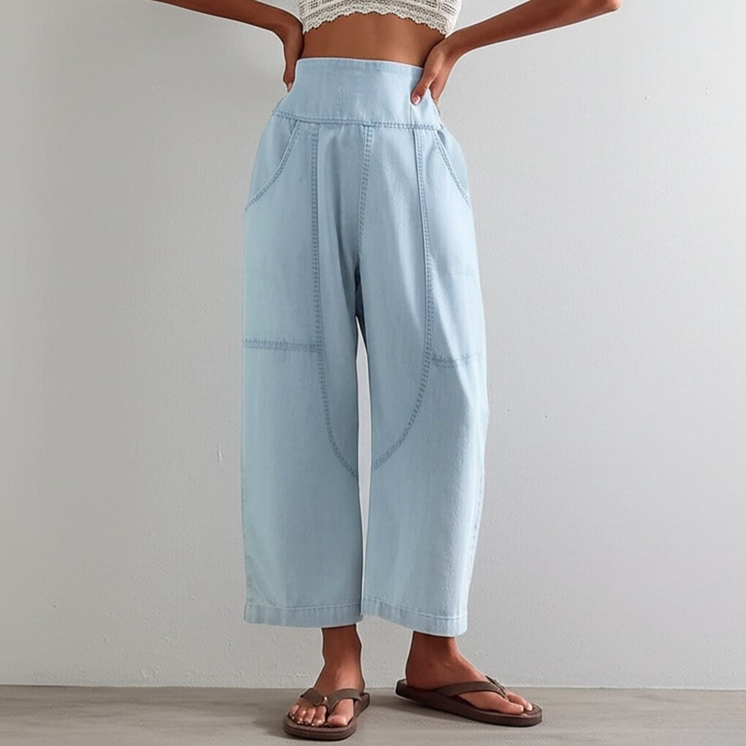 Damen Haremshose Weit Schnitt Casual Relaxed Fit