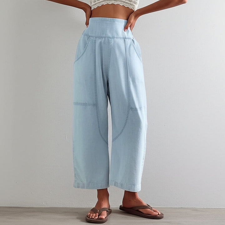 Damen Haremshose Weit Schnitt Casual Relaxed Fit