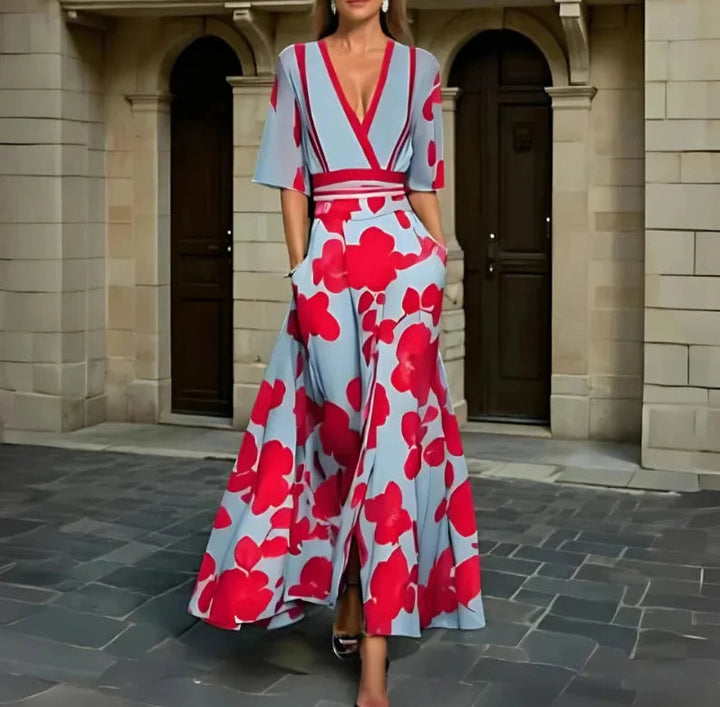 Kleid Damen Floral Regular Fit Elegant Freizeit & Festlich