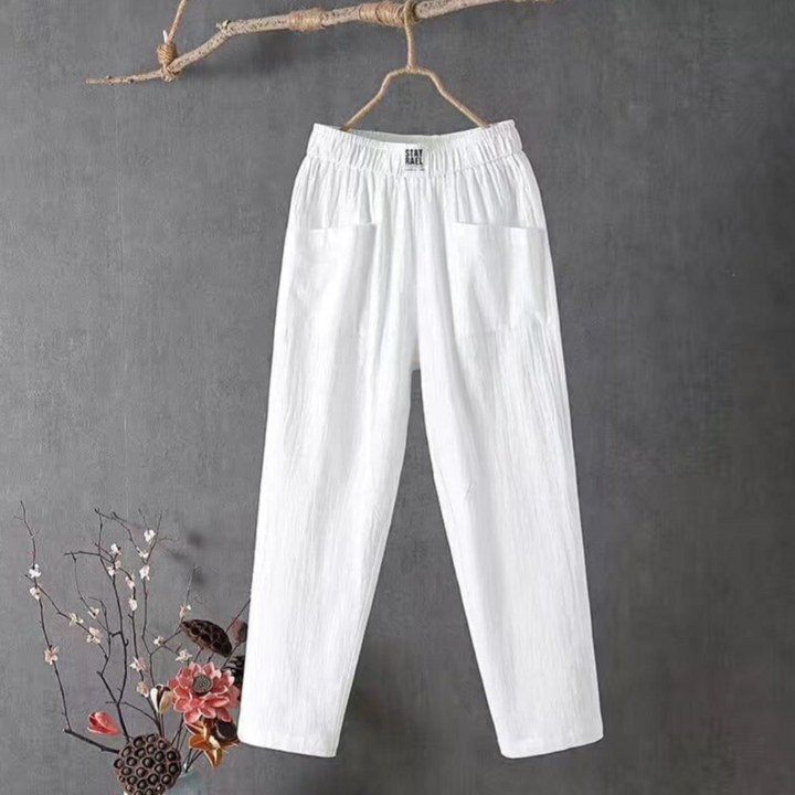 Stoffhose Damen Elastischer Bund Luftige Sommerhose für Alltag & Freizeit Komfort