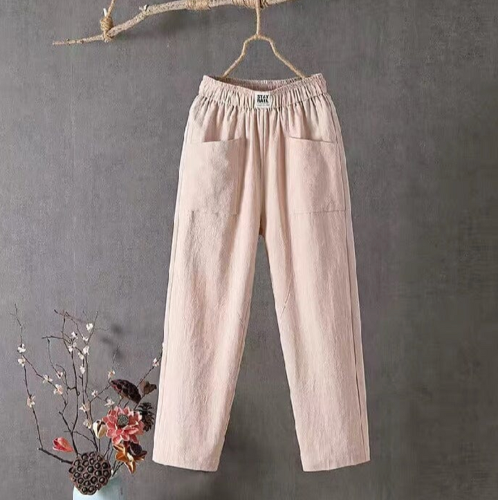 Stoffhose Damen Elastischer Bund Luftige Sommerhose für Alltag & Freizeit Komfort