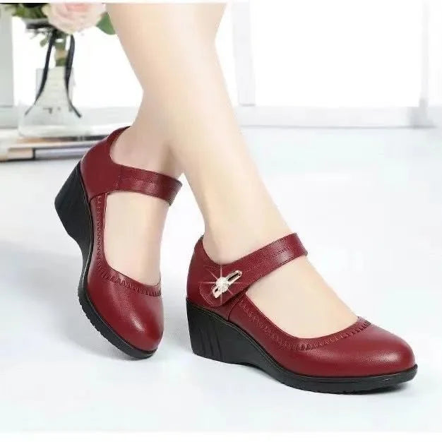 Elegante Komfortschuhe | Mittelhohe Absatzschuhe mit Anpassbarem Riemen | Atmungsaktives Design für Ganztägigen Komfort
