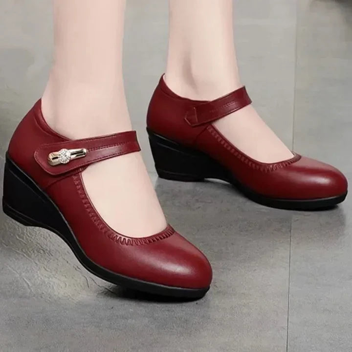 Elegante Komfortschuhe | Mittelhohe Absatzschuhe mit Anpassbarem Riemen | Atmungsaktives Design für Ganztägigen Komfort