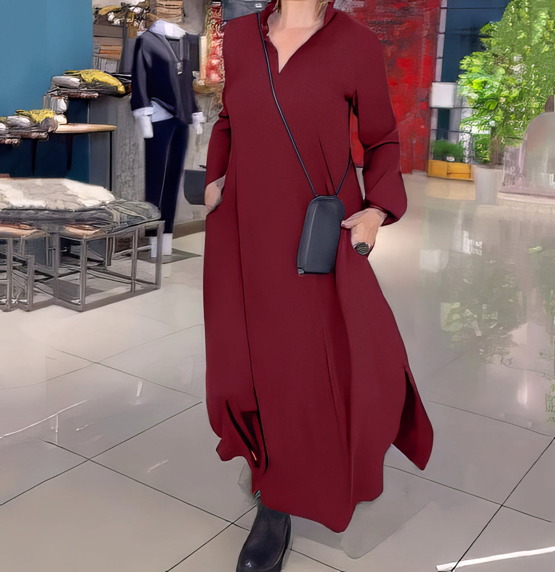 Elegantes Maxikleid für Damen | Stretch-Stoff mit Schlanker Silhouette | Vielseitig für Alltag und Feierlichkeiten