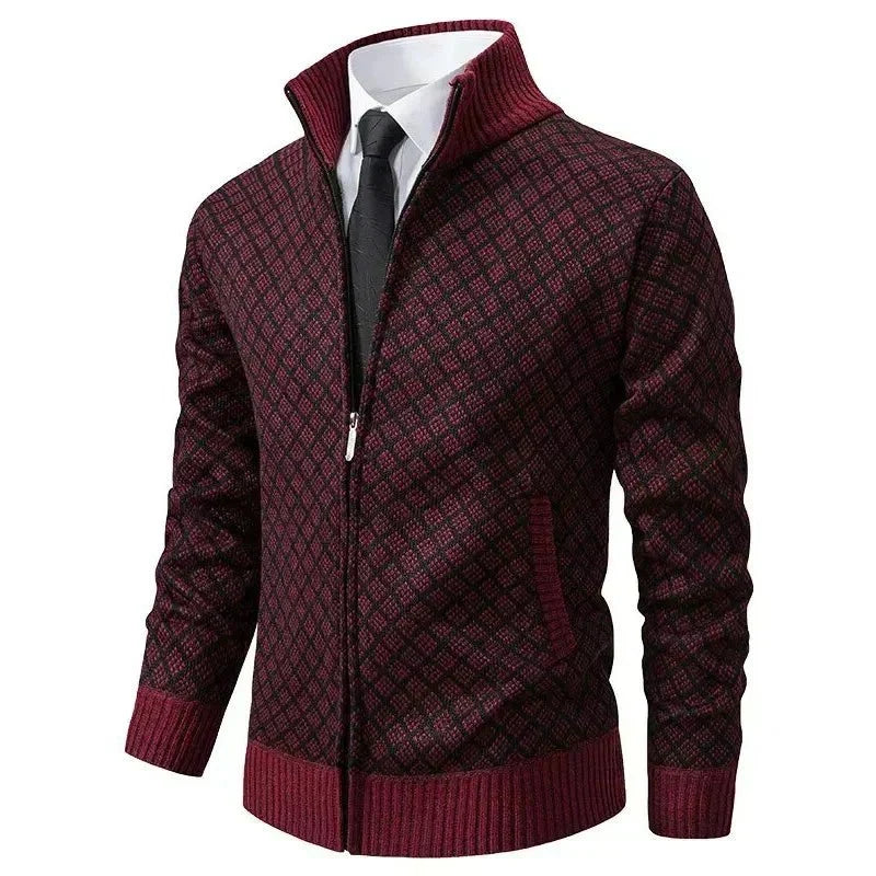 James | Herren Strickjacke mit Reißverschluss und hohem Kragen