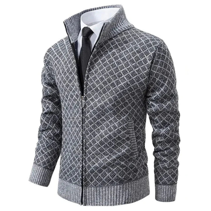 James | Herren Strickjacke mit Reißverschluss und hohem Kragen