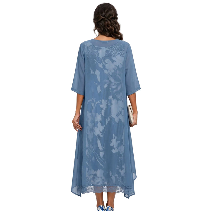 Damen Floral Maxikleid mit Cardigan Lässig Freizeit