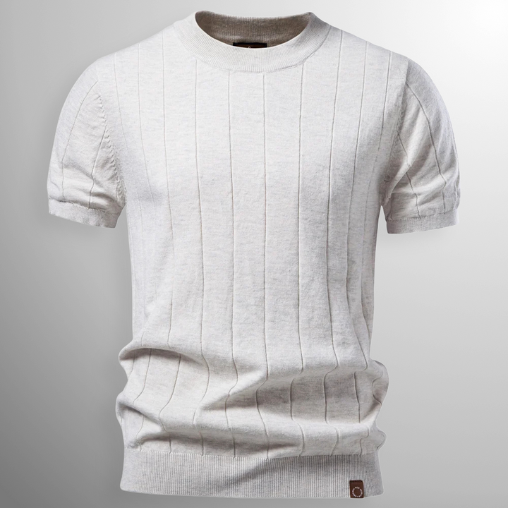 Luca | Luxuriöses T-Shirt mit Rippstruktur