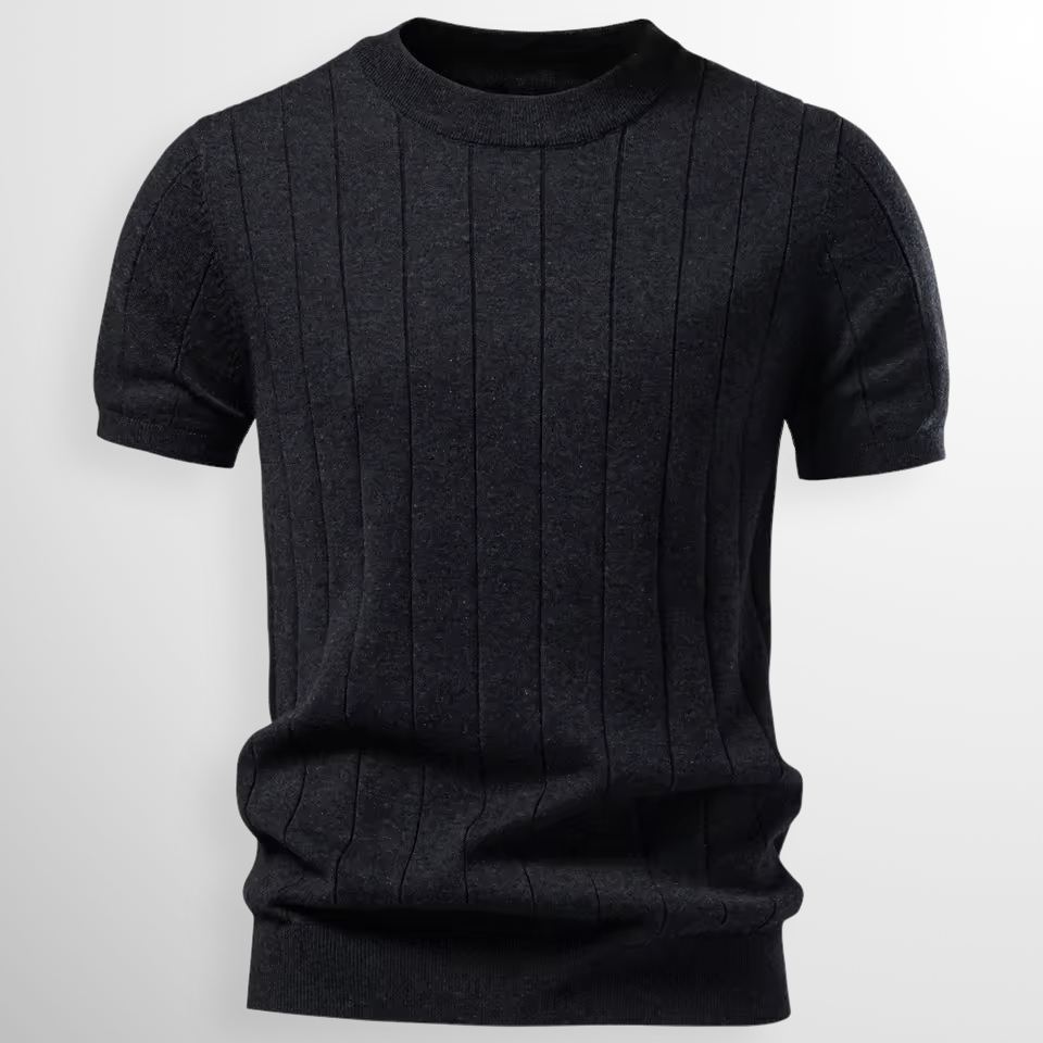 Luca | Luxuriöses T-Shirt mit Rippstruktur