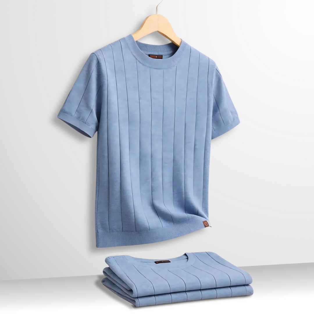 Luca | Luxuriöses T-Shirt mit Rippstruktur