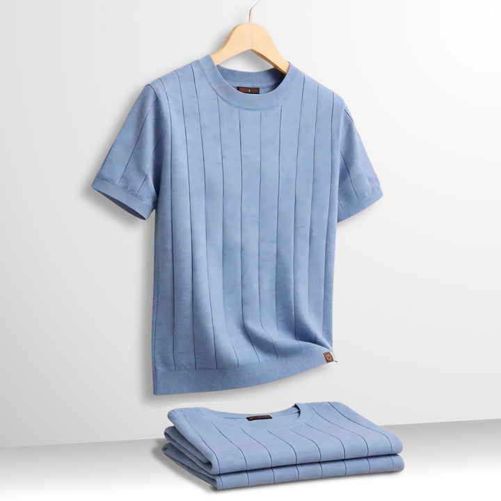 Luca | Luxuriöses T-Shirt mit Rippstruktur