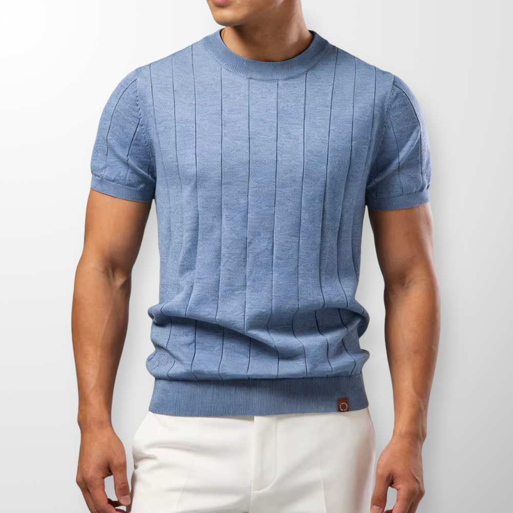 Luca | Luxuriöses T-Shirt mit Rippstruktur