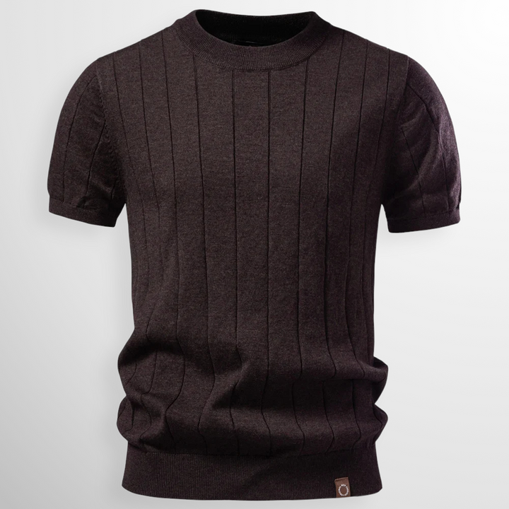 Luca | Luxuriöses T-Shirt mit Rippstruktur