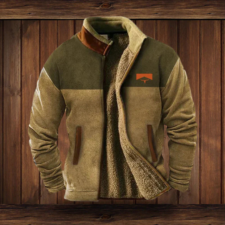 Herren Warmes Teddy-Weste mit Reißverschluss und Vintage-Design
