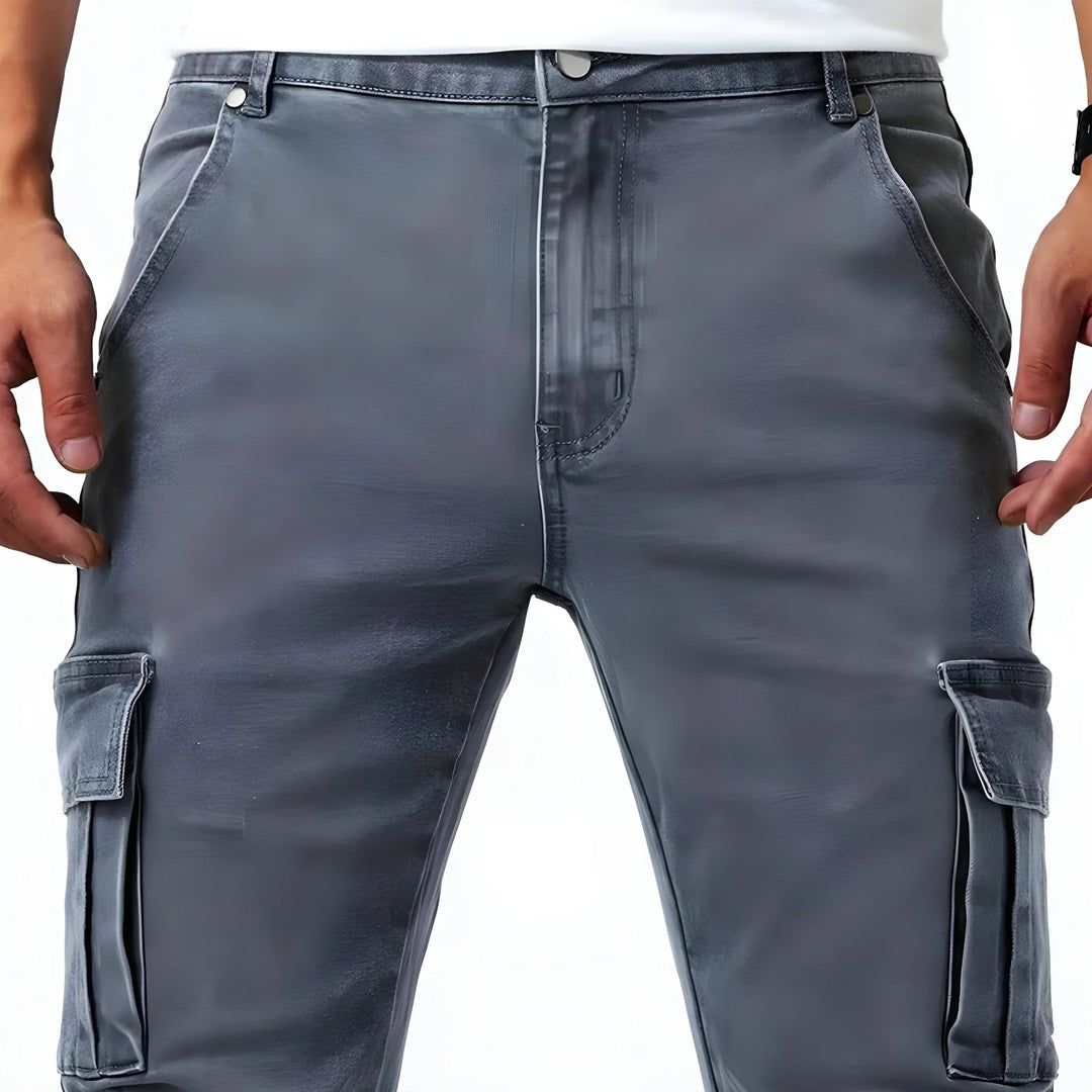 Kron™ Cargo-Hosen für Herren – elastische Arbeitshosen mit vielen Taschen