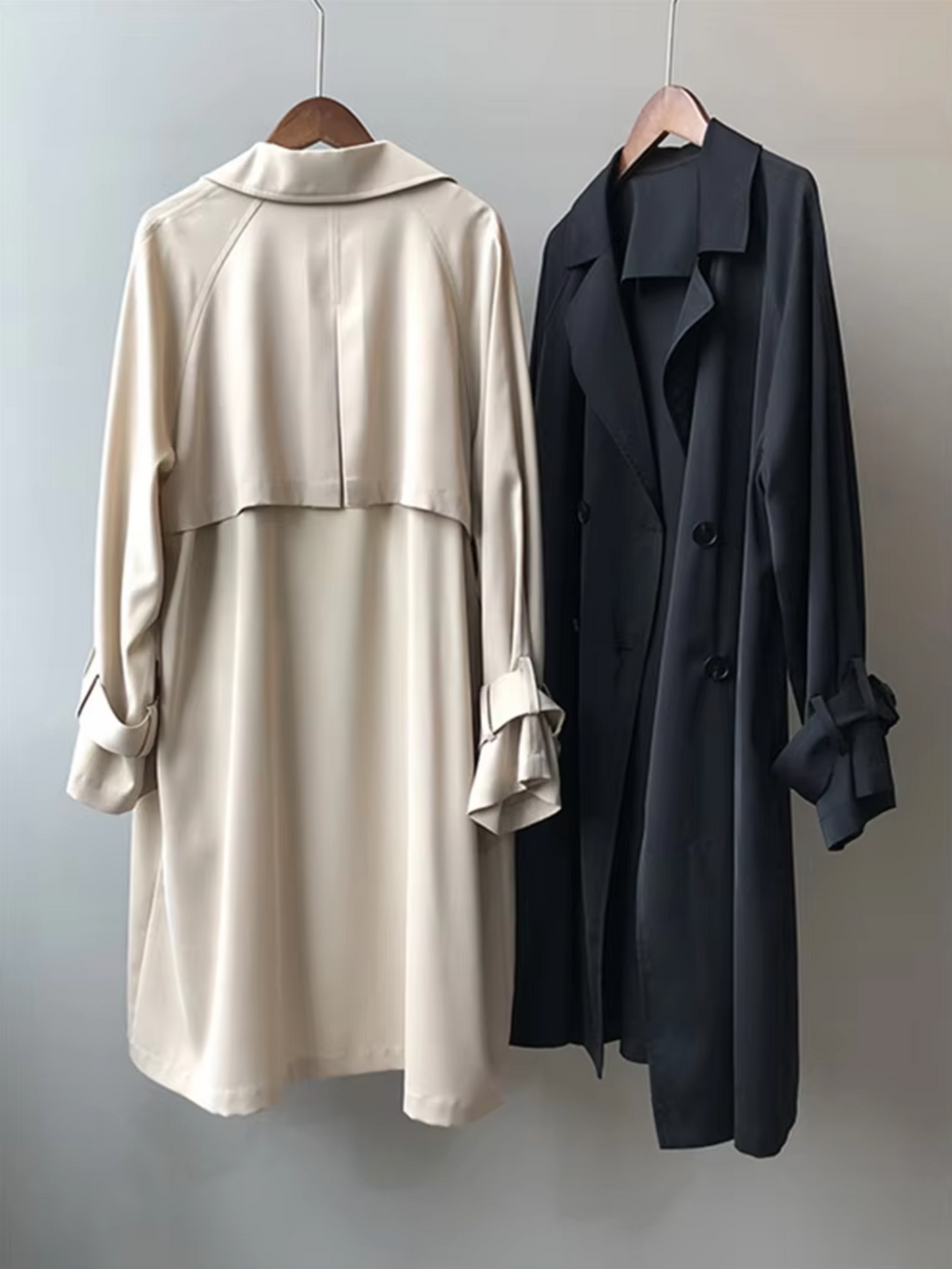 Juliane | Zeitloser langer wasserdichter Trenchcoat