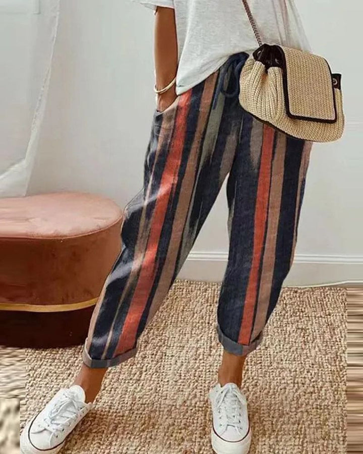 Sommerhose Damen Luftig & Bequem Weites Bein Stoffhose für Alltag & Strandurlaub