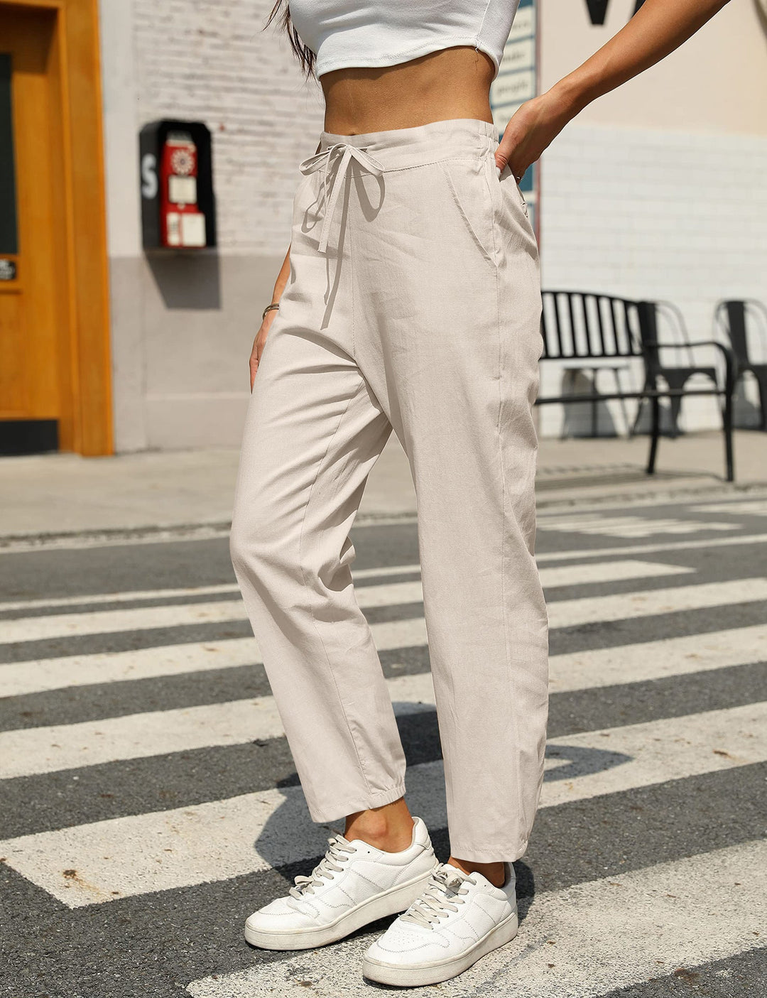 Stoffhose Damen Relaxed Fit Freizeit Sommer