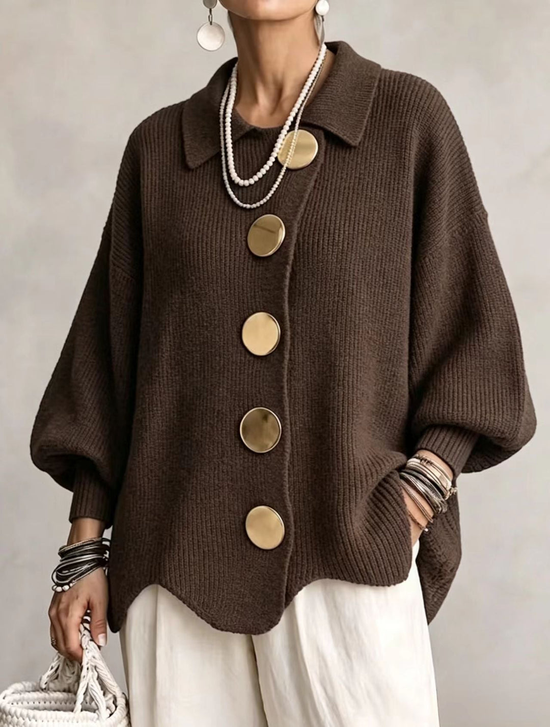 Victoire | Übergroßer Kragen-Cardigan