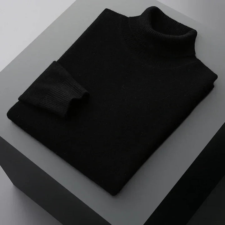 Schicker, dick gewirkter Rollkragenpullover aus Wolle