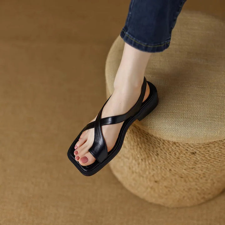 Ledersandalen Damen Verstellbar Freizeit Sommer Komfort