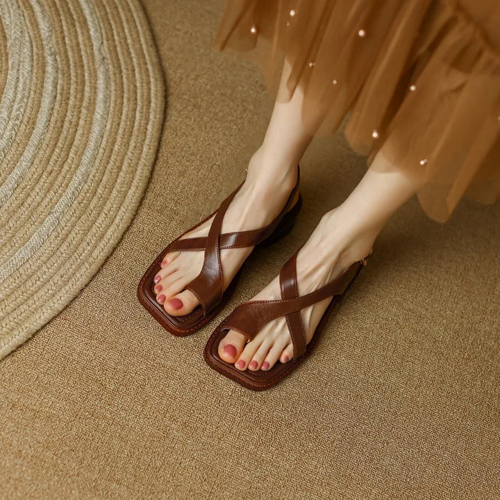Ledersandalen Damen Verstellbar Freizeit Sommer Komfort
