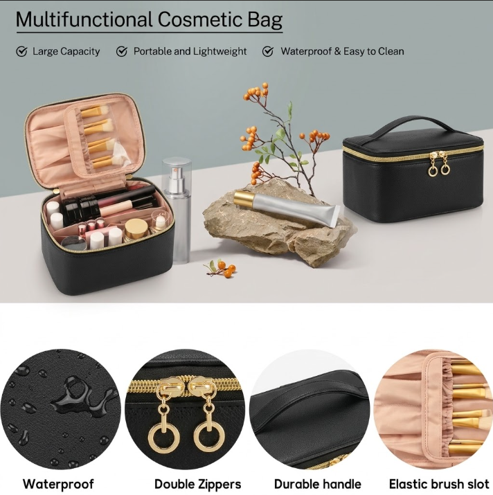 Stylische tragbare Reisetasche für Damen – ideal für Make-up und Kosmetik