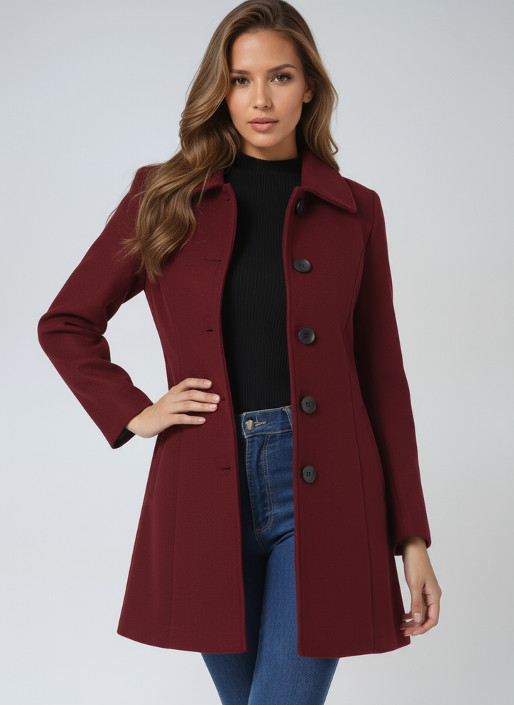 Winter-Trenchcoats für Frauen mit Einfachknopf
